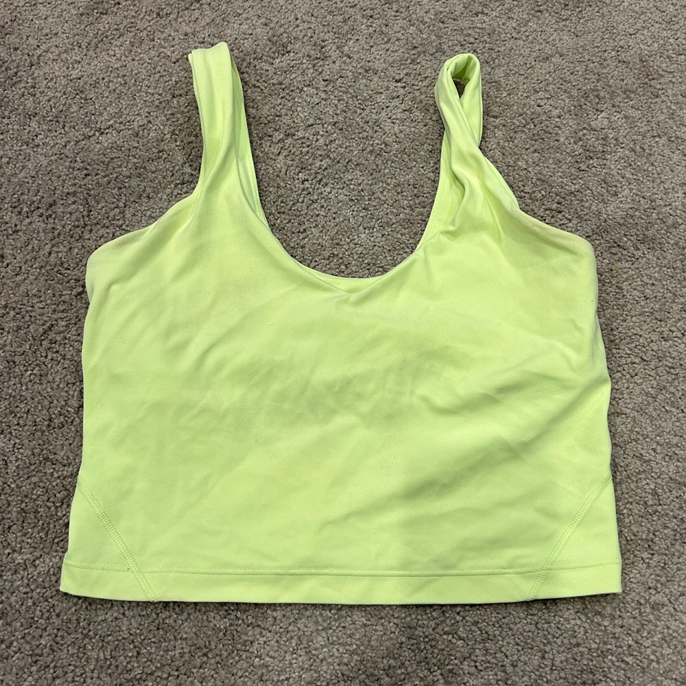 Lululemon Align top. Neon green, size 4. Gently worn